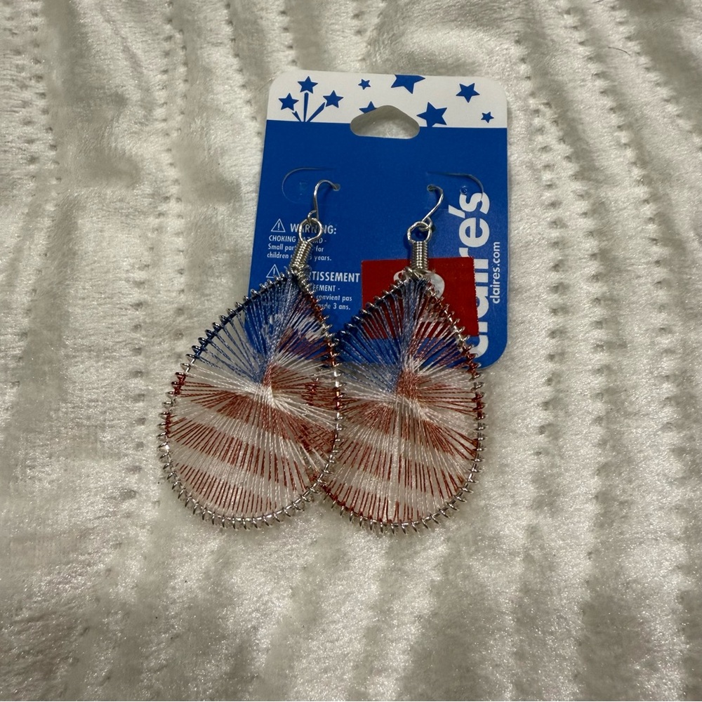 10 for $10 Red and White Teardrop Earrings